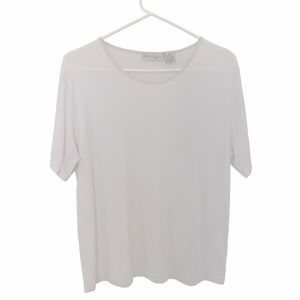 Kim Rogers Women’s White Round Neck Short Sleeve T-Shirt Size Medium